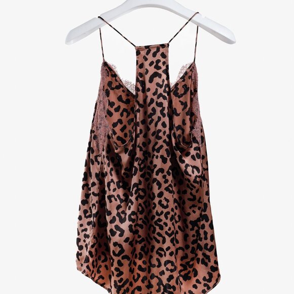 Cami NYC Blush Black Leopard Print Racer Lace Cami - Picture 2 of 8